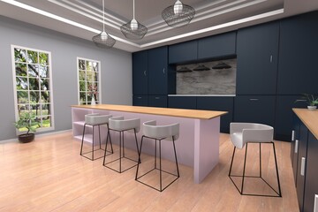 kitchen interior 3d render