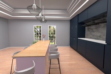 kitchen interior 3d render
