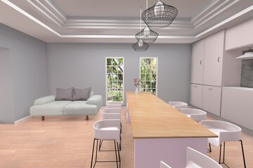 kitchen interior 3d render