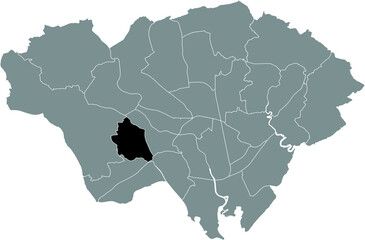 Black location map of the Fairwater electoral ward inside gray urban districts map of the Welsh capital city of Cardiff, United Kingdom