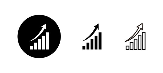 Growing graph Icons set. Chart sign and symbol. diagram icon