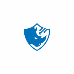 Rhino Security Logo Design Template, Security logo design template Premium Vector.
