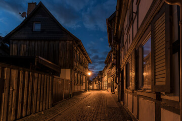Evening sky in the old city of Wernigerode.