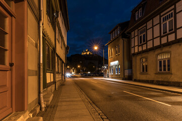 Fototapeta na wymiar Evening sky in the old city of Wernigerode.