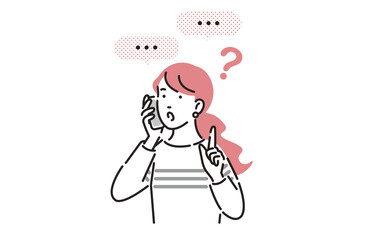 通話しながら質問する女性