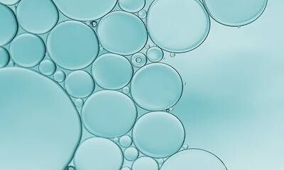 Abstract background with bubble  on blue gradient background.
