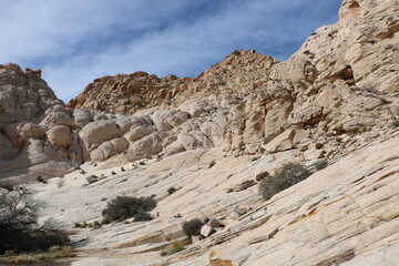 Fototapeta na wymiar Water Pools in the White Rocks Amphitheater, Snow Canyon State Park, Utah