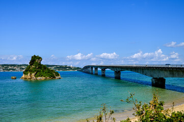 Kouri Bridge in Nago, Okinawa Japan