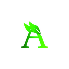  letter A logo vector design. Icon eco character of leaf concept template