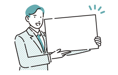 ボードを持つビジネスパーソン男性