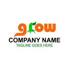 Vector typography that says grow. Perfect for a company logo that shows a fast-growing company