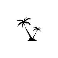 Fototapeta na wymiar simple palm tree silhouette illustration design vector