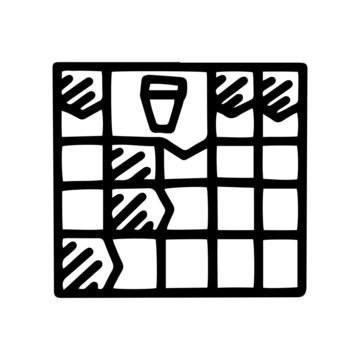 scanword puzzle line vector doodle simple icon