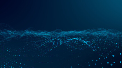 abstract colorful particle wave background animation. Abstract digital particle wave and light abstract background ,animation cyber or technology background.