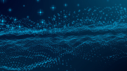 abstract colorful particle wave background animation. Abstract digital particle wave and light abstract background ,animation cyber or technology background.
