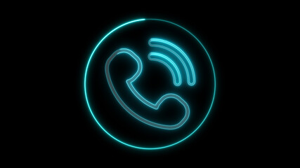 telephone icon illustration. abstract colorful neon telephone illustration.