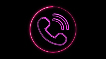 Obraz premium telephone icon illustration. abstract colorful neon telephone illustration.