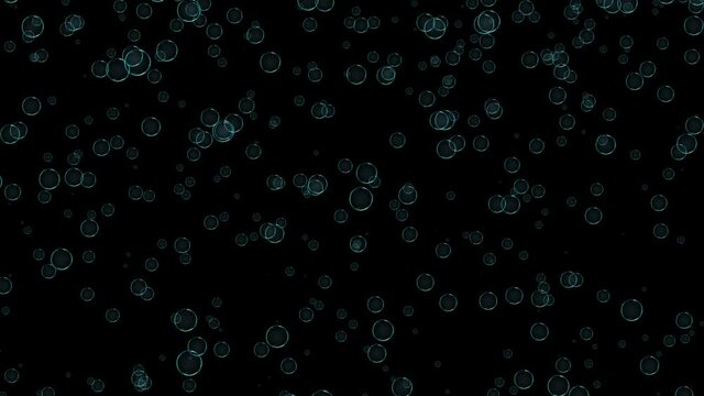 Air bubbles sway, smoothly rising from bottom to top against a black background.