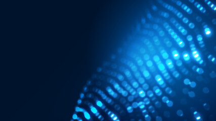 Abstract dot white blue wave gradient texture technology background.