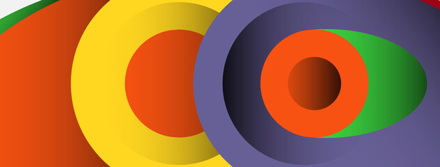 Obraz premium Abstract background. Minimal geometric circles and round style shapes with deep shadow effects. Trendy technology business template for wallpaper banner or background