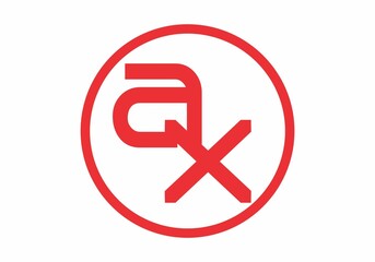 colorful and unique of AX initial letter