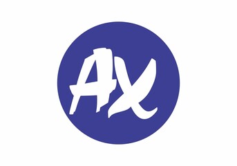 colorful and unique of AX initial letter