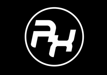 colorful and unique of AX initial letter