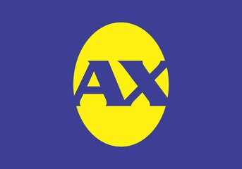 colorful and unique of AX initial letter