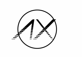 colorful and unique of AX initial letter