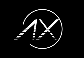 colorful and unique of AX initial letter