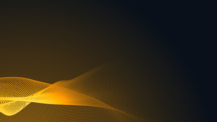 Abstract dot orange wave gradient texture technology background.