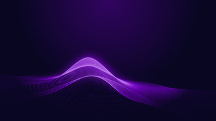 Abstract dot blue purple gradient wave texture technology background.