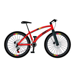 Fototapeta premium red bicycle isolated on white