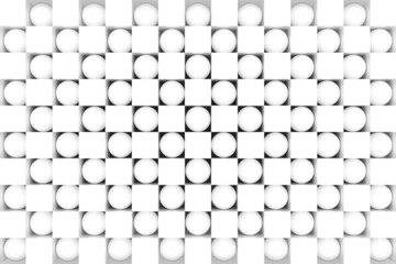 3d white cube sphere background