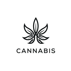 Fototapeta na wymiar Cbd Cannabis Leaf Logo Design