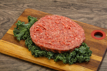 Raw beef burger cutlet for burger