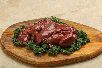 Raw chicken liver for cooking