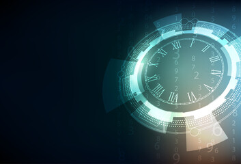 Obraz na płótnie Canvas Technology clock analog display vector background