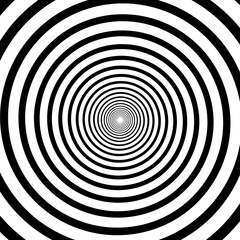 Black and white hypnotic optical Illusion spiral background