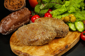 Homemade roasted cutlet minced meat