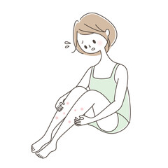 足の皮膚トラブルに悩む女性