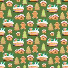 Christmas seamless pattern background. Vector illustration.