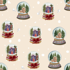 Christmas seamless pattern background. Vector illustration.
