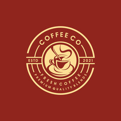Coffee shop logo design template. Retro coffee emblem. Vector art. vector illustration.