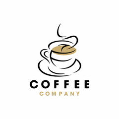 Coffee shop logo design template. Retro coffee emblem. Vector art. vector illustration.