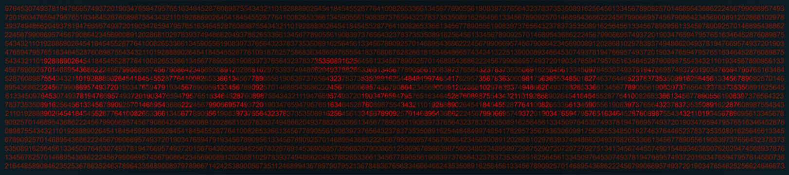 Coded Digital Technology. Coded vector. Abstract image with numbers in dark orange color. Abstract technology background