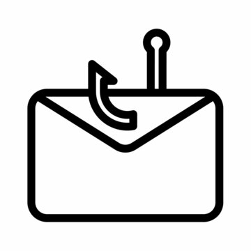 recommend clip art: phishing email scam malware bait single isolated icon with outline style