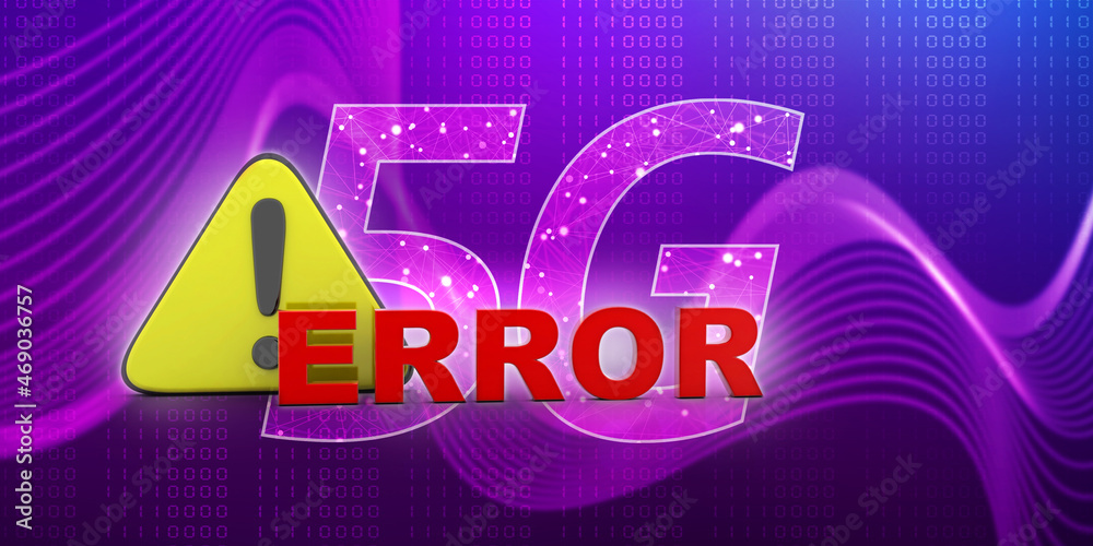 Poster 3d rendering exclamation sign with error