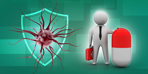 3d rendering tablets with doctor