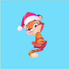 cute beautiful bright illustration tiger new year happy new year year of the tiger 2022 happy new year and christmas symbol of the year